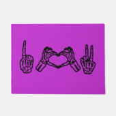 ハロウィンハンドサイン言語Iハート平和 ドアマット (正面)