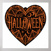 ハロウィンハート ブラックハート型 イベント ポスター (正面)