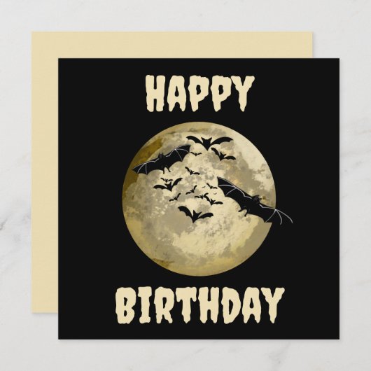 ハロウィンハーベストフルムーンアンドナイトフライトこうもり カード (正面/裏面)