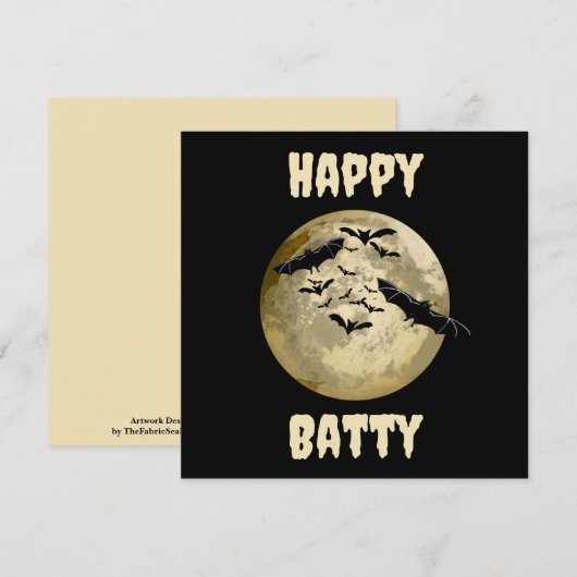 ハロウィンハーベストフルムーンアンドナイトフライトこうもり カード (正面/裏面)