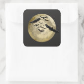 ハロウィンハーベストフルムーンアンドナイトフライトこうもり スクエアシール (バッグ)