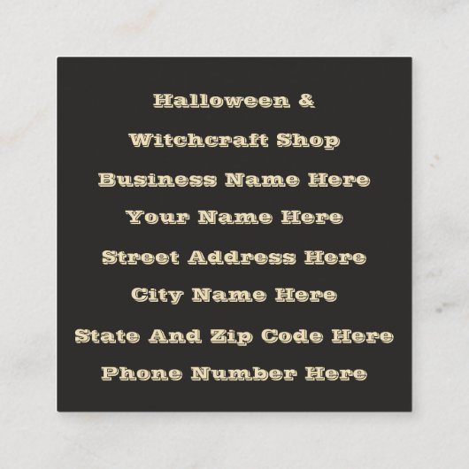 ハロウィンハーベストフルムーンアンドナイトフライトこうもり スクエア名刺 (裏面)