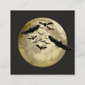 ハロウィンハーベストフルムーンアンドナイトフライトこうもり スクエア名刺 (正面)