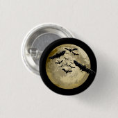 ハロウィンハーベストフルムーンアンドナイトフライトこうもり 缶バッジ (正面&裏面)