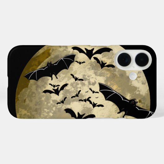 ハロウィンハーベストフルムーンアンドナイトフライトこうもり Case-Mate iPhoneケース (裏面 (横))