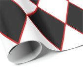 ハロウィンハーレクインレッド白黒 ラッピングペーパー (ロールコーナー)