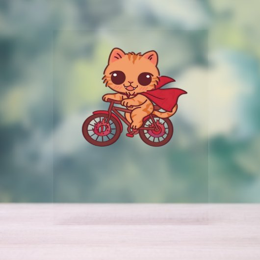 ハロウィンバイクリードの吸血鬼キャット – Cute 不気味 K アクリルサイン (ニュートラル)