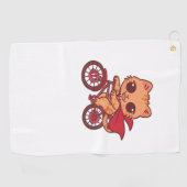 ハロウィンバイクリードの吸血鬼キャット – Cute 不気味 K ゴルフタオル (横)