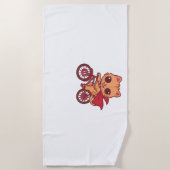 ハロウィンバイクリードの吸血鬼キャット – Cute 不気味 K ビーチタオル (正面)