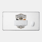ハロウィンバス運転手スプーキー ビンテージ風彫刻 シャツ デスクマット (キーボード&マウス)