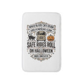 ハロウィンバス運転手スプーキー ビンテージ風彫刻 シャツ バスマット (正面縦)