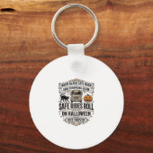 ハロウィンバス運転手スプーキー ビンテージ風彫刻Tシャツ キーホルダー (正面)