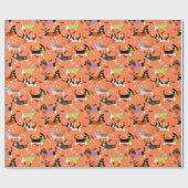 ハロウィンバセットハウンド ラッピングペーパー (フラット)