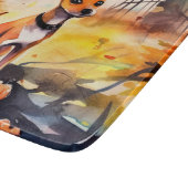 ハロウィンバセンジとカボチャ怖い カッティングボード (角)