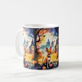 ハロウィンバセンジとカボチャ怖い コーヒーマグカップ (正面左)