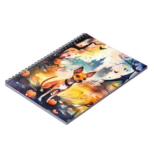 ハロウィンバセンジとカボチャ怖い ノートブック (左側)