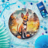 ハロウィンバセンジとカボチャ怖い ペーパープレート (パーティー)