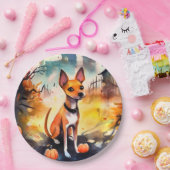 ハロウィンバセンジとカボチャ怖い ペーパープレート (パーティー)