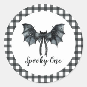 ハロウィンバットボウ スプーキー1歳 誕生日 ラウンドシール