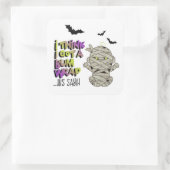 ハロウィンバムラップミイラベビーグリーン/紫ID683 スクエアシール (バッグ)