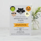 ハロウィンバルーンよくはしゃぐ誕生日パーティー 招待状 (スタンド正面)