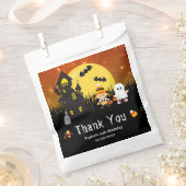 ハロウィンバースデーパーティーウィッチ幽霊オレンジ フェイバーバッグ (クリップ留めされた状態)