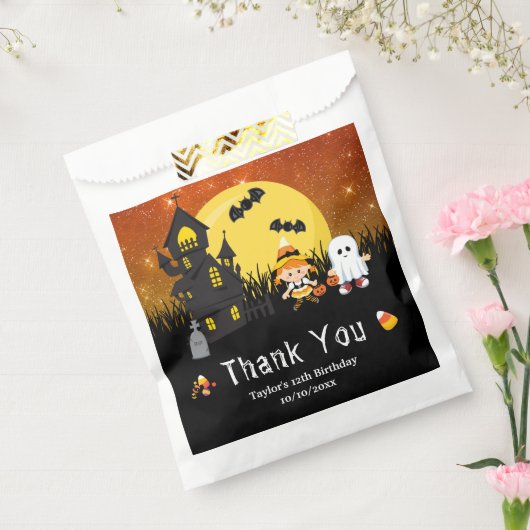 ハロウィンバースデーパーティーウィッチ幽霊オレンジ フェイバーバッグ (封をした状態)