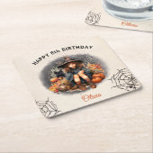 ハロウィンバースデーパーティーウィッチ紙コースター スクエアペーパーコースター (アングル)