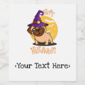 ハロウィンパグボトルラベル ワインラベル (シングルラベル)