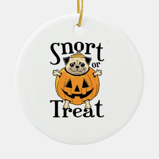 ハロウィンパグ セラミックオーナメント (正面)