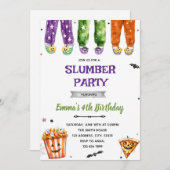 ハロウィンパジャマパーティの招待状 招待状 (正面/裏面)