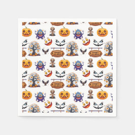 ハロウィンパターンオン スタンダードカクテルナプキン