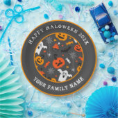 ハロウィンパターンカスタム文字 ペーパープレート (パーティー)