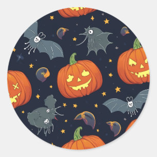 ハロウィンパターンシール ラウンドシール