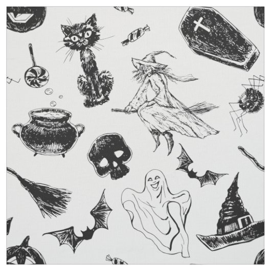 ハロウィンパターンデザイン ファブリック (見本)