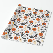 ハロウィンパターンデザイン ラッピングペーパー (アンロールド)