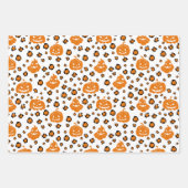 ハロウィンパターン怖いカボチャのクモの巣 ラッピングペーパーシート (正面2)