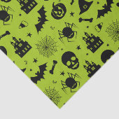 ハロウィンパターン緑および黒 薄葉紙 (詳細)