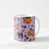 ハロウィンパターン装飾 コーヒーマグカップ (正面右)