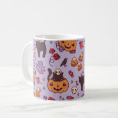 ハロウィンパターン装飾 コーヒーマグカップ (正面左)