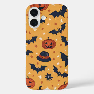 ハロウィンパターン電話ケース iPhone 16ケース