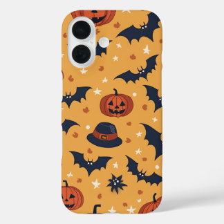 ハロウィンパターン電話ケース iPhone 16ケース