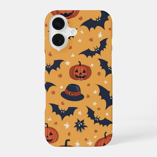 ハロウィンパターン電話ケース iPhone 16ケース (裏面)