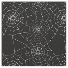 ハロウィンパターン（の模様が）あるの白黒スパイダーウェブ ファブリック