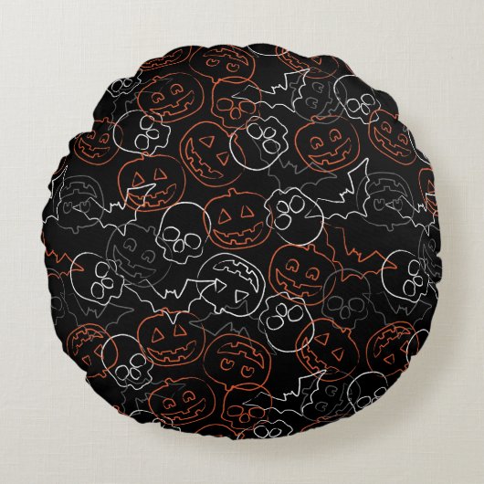ハロウィンパターン ラウンドクッション (正面)