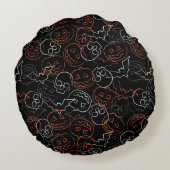 ハロウィンパターン ラウンドクッション (裏面)