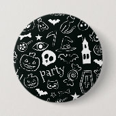 ハロウィンパターン 缶バッジ (正面)