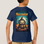 ハロウィンパッチのかぼちゃの友達 Tシャツ (裏面)