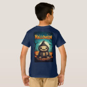 ハロウィンパッチのかぼちゃの友達 Tシャツ (裏面フル)