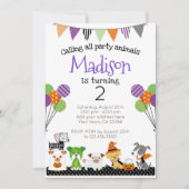 ハロウィンパッピーズ誕生日招待状 招待状 (正面)